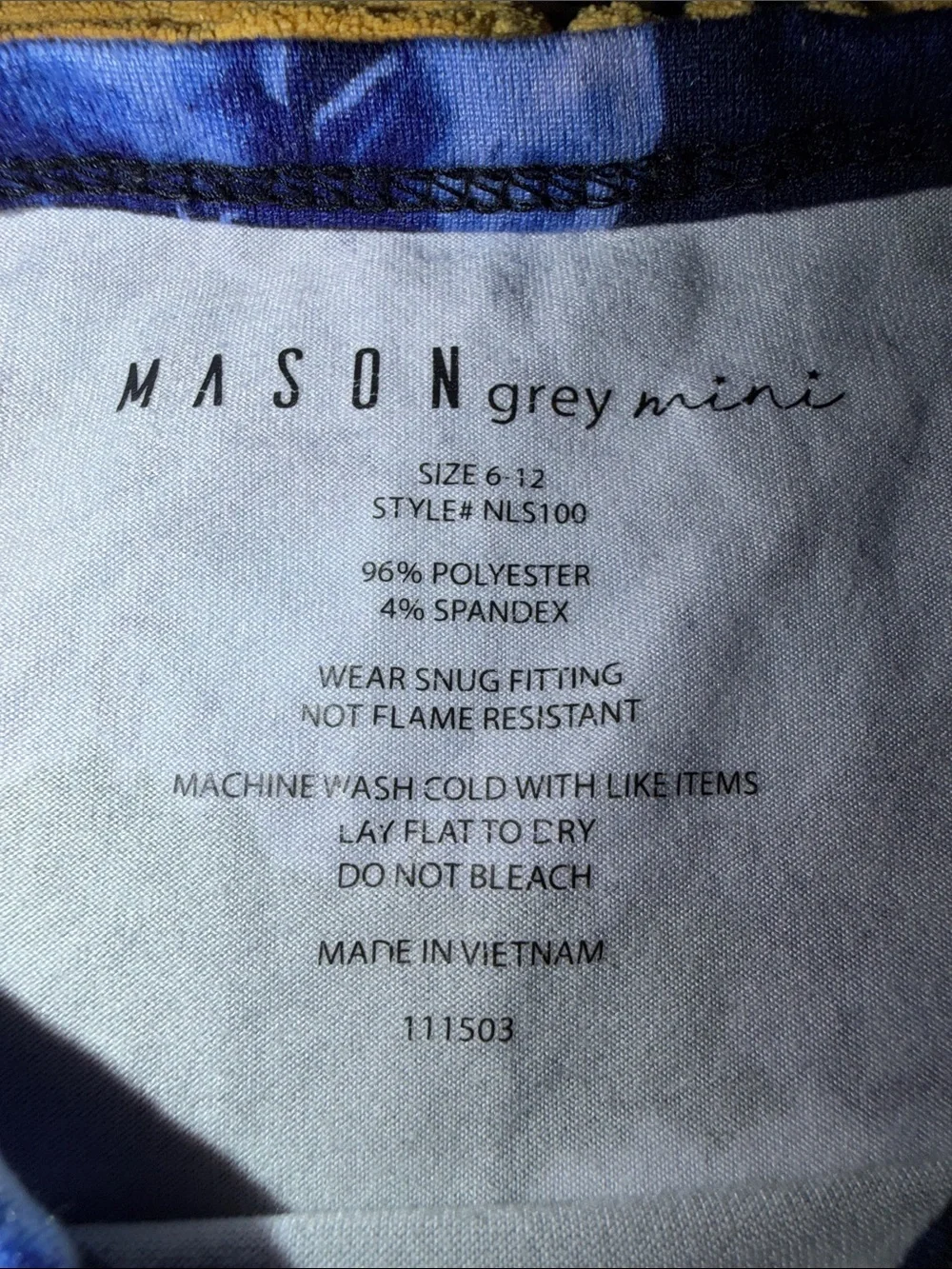 Mason grey mini Blue Floral Kids Pajama Set